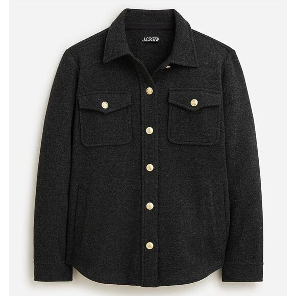 J. Crew Tops - J. Crew Womens Wool Blend Shirt Jacket Shacket Heather Charcoal Gray XXL BT697
